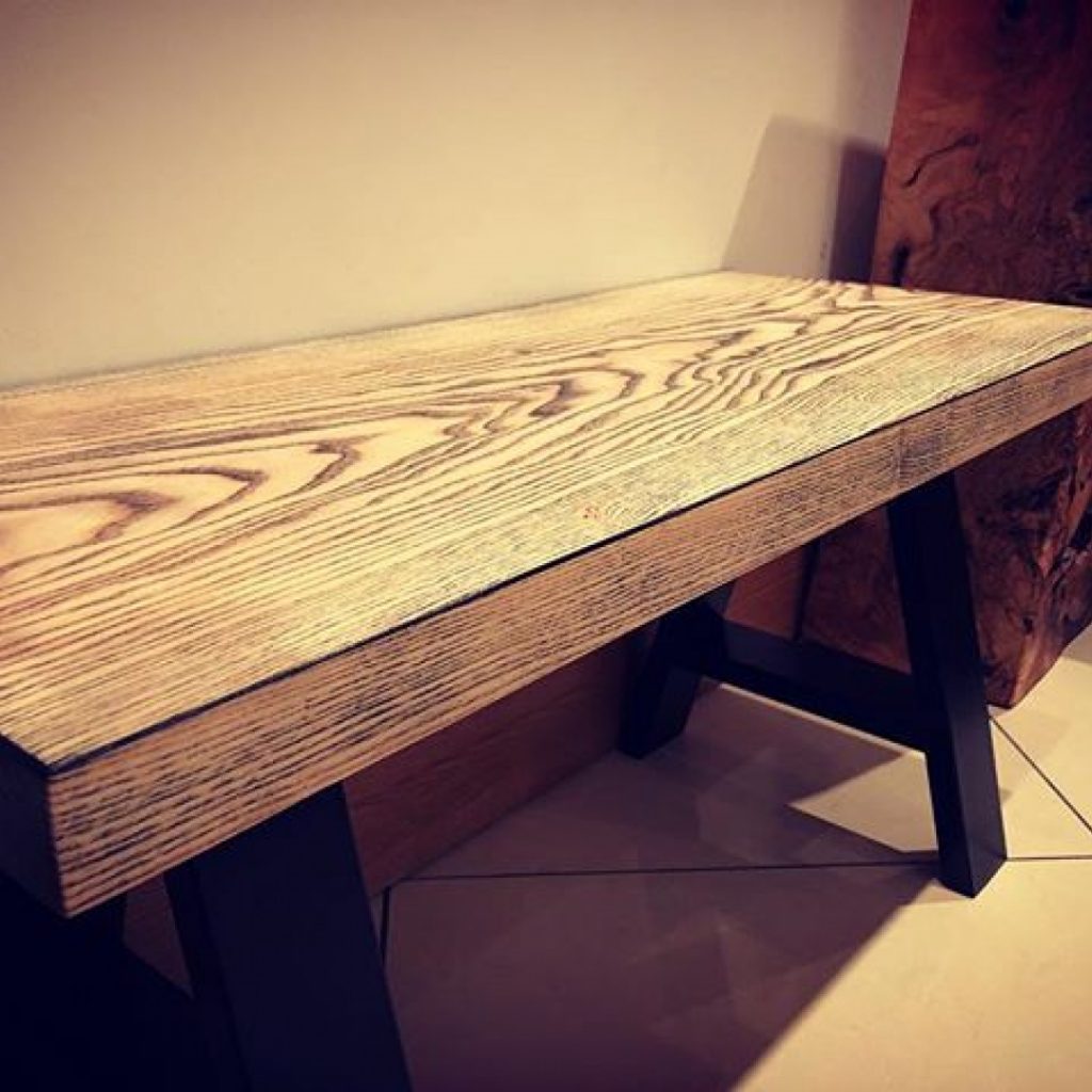 Ash bench or coffee table done #alaskanmill #sawmillbusiness #woodwork